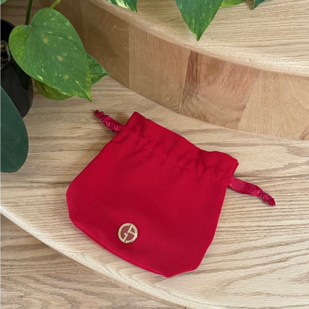 FREE w/purchase Giorgio Armani Cosmetic Drawstring Red Bag | New
